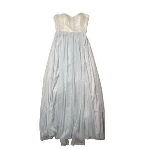 Dessy Group Sequin and Tulle Gown Platinum Blue Gray Convertible